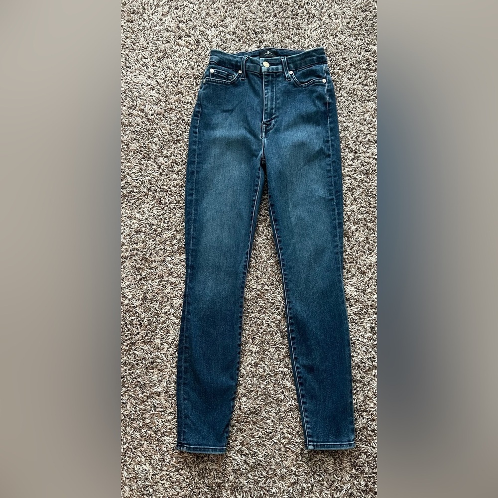 7 For All Mankind The‎ Ankle Skinny Jeans Women Size 25 Blue Denim (0687)